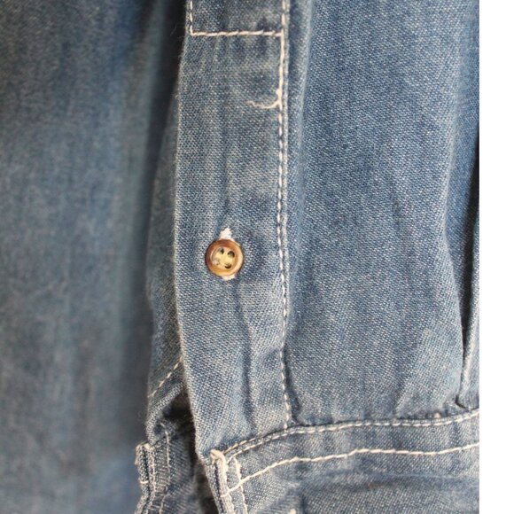 M&M's Brand Women's Long Sleeve Denim Blue Jean Shirt, Plus Size: 22W / 24W - Picture 3 of 9